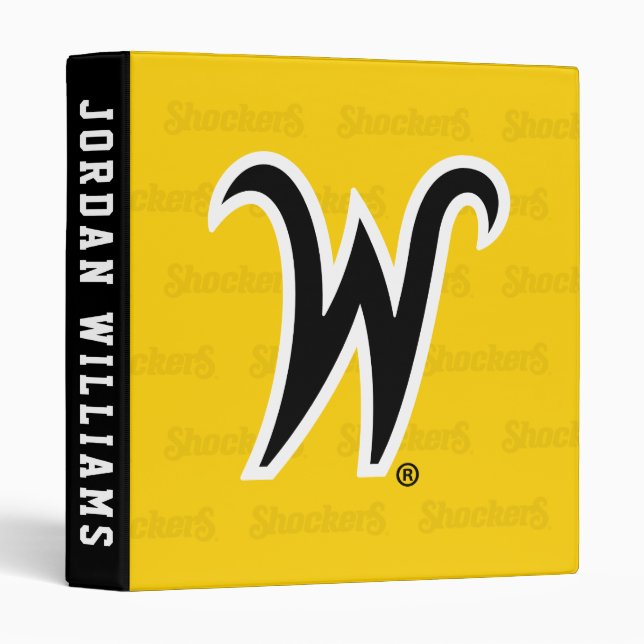 Wichita State University Logo Watermark 3 Ring Binder (Front/Spine)