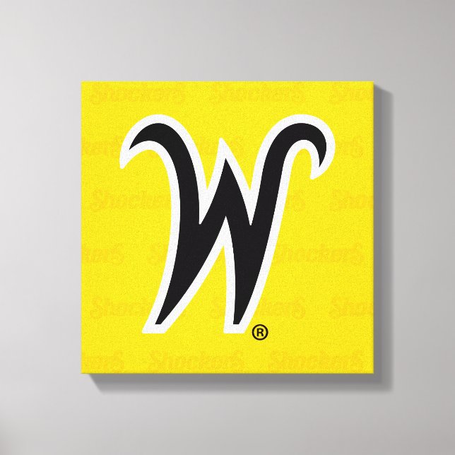 Wichita State University Logo Watermark Canvas Print (Front)
