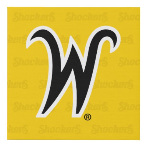 Wichita State University Logo Watermark Faux Canvas Print