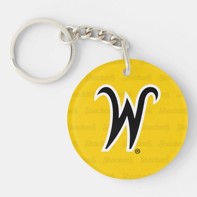 Wichita State University Logo Watermark Keychain (Front)