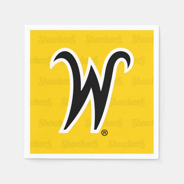 Wichita State University Logo Watermark Napkins (Front)