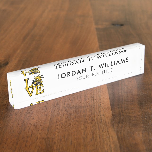 Wichita State University Love Desk Name Plate (Side)