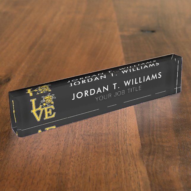 Wichita State University Love Desk Name Plate (Side)