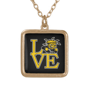 Wichita State University Love Gold Plated Necklace