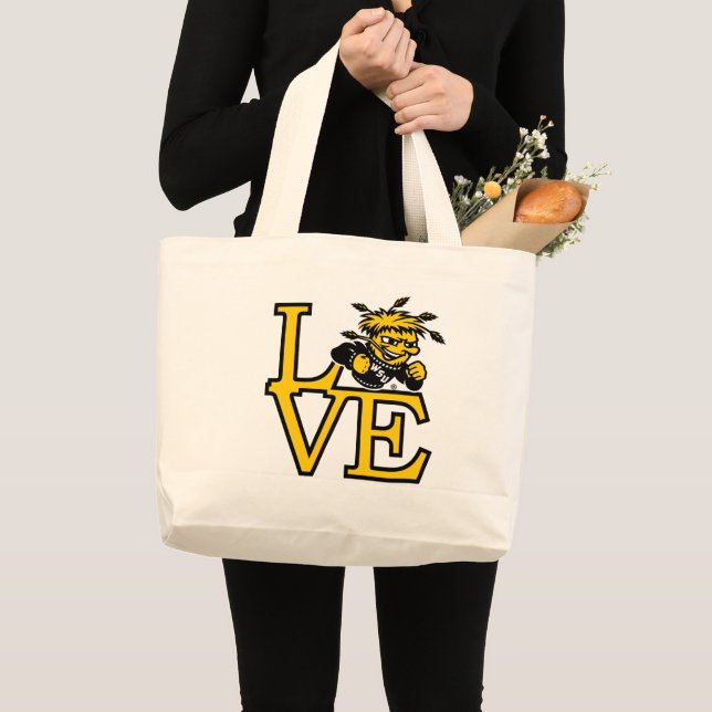 Wichita State University Love Large Tote Bag (Front (Product))