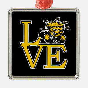 Wichita State University Love Metal Ornament