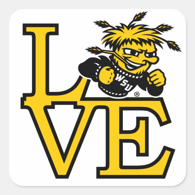Wichita State University Love Square Sticker (Front)