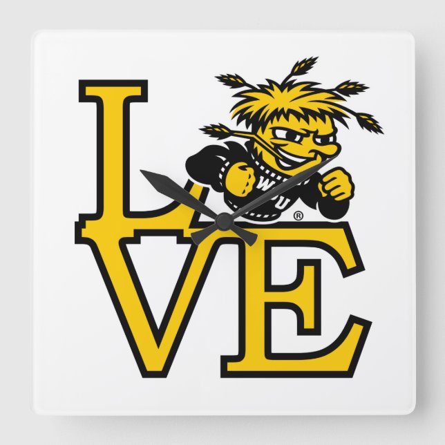 Wichita State University Love Square Wall Clock (Front)