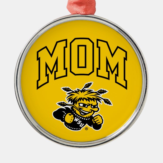 Wichita State University Mom Metal Ornament (Front)