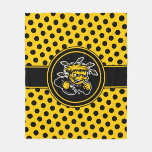 Wichita State University Polka Dot Pattern Fleece Blanket
