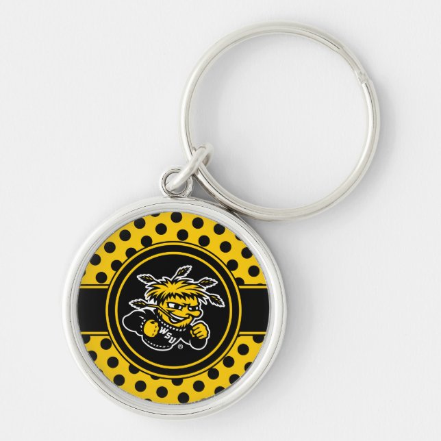 Wichita State University Polka Dot Pattern Keychain (Front)