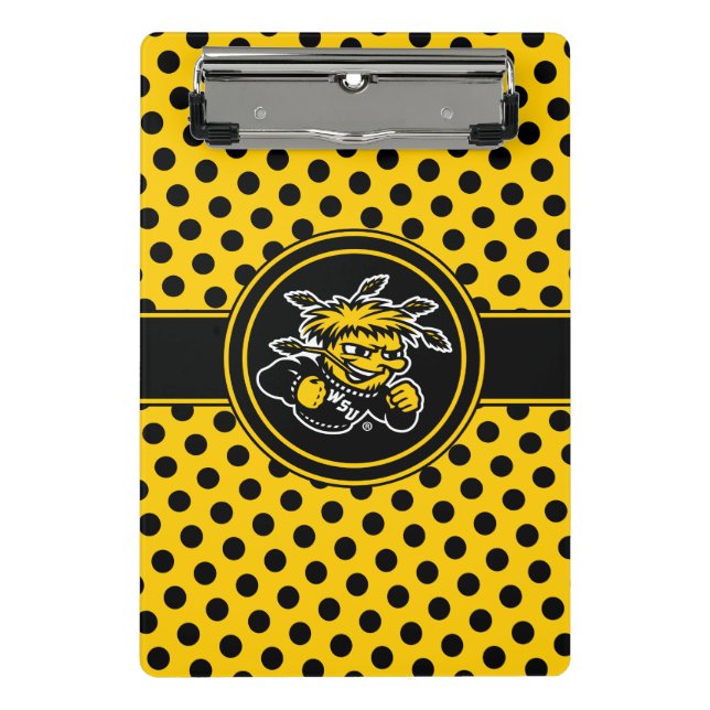 Wichita State University Polka Dot Pattern Mini Clipboard (Front)