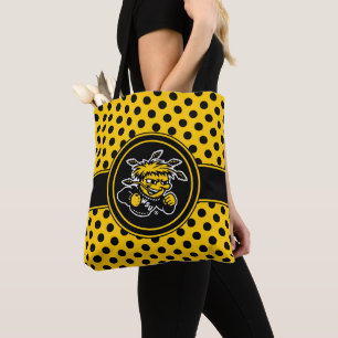 Wichita State University Polka Dot Pattern Tote Bag