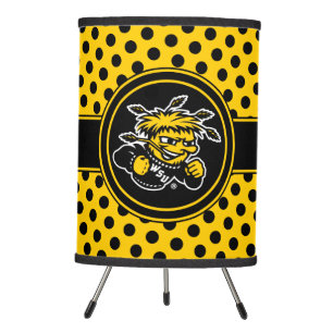 Wichita State University Polka Dot Pattern Tripod Lamp