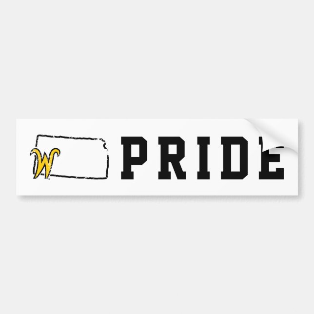 Wichita State University State Love Bumper Sticker (Front)