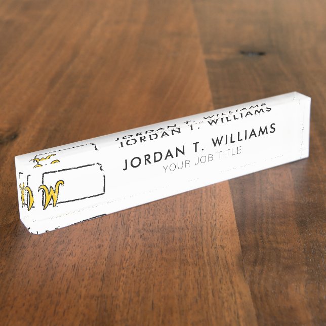 Wichita State University State Love Desk Name Plate (Side)