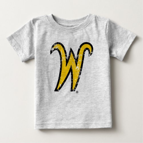Wichita State University W Distressed Baby T_Shirt