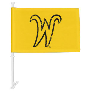 Wichita State University W Distressed Car Flag