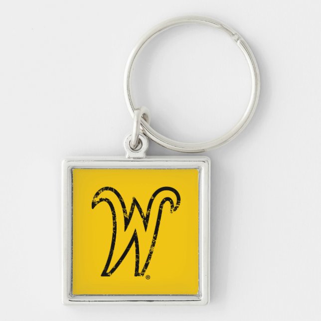 Wichita State University W Distressed Keychain (Front)