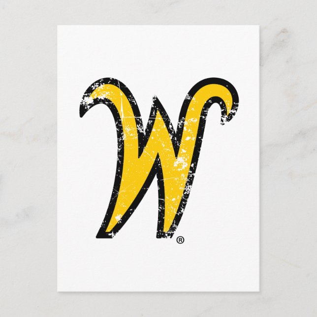 Wichita State University W Distressed Postcard (Front)