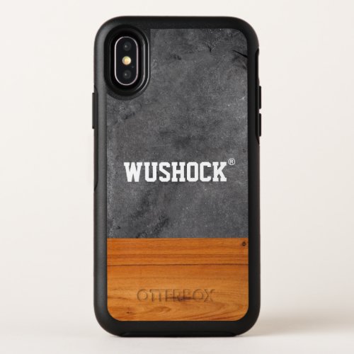 Wichita State University Wood Cement Half OtterBox Symmetry iPhone X Case