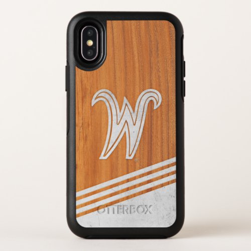 Wichita State Wood Cement Logo Stripe OtterBox Symmetry iPhone X Case