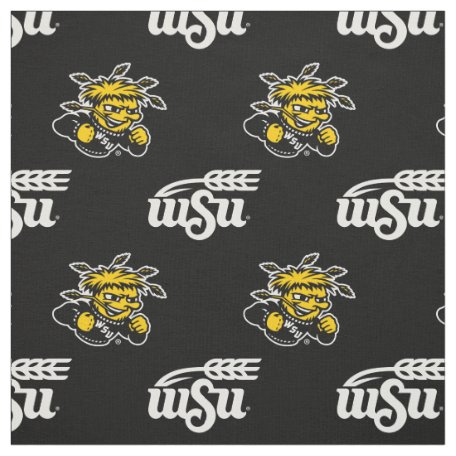 Wichita State Shocks Pattern Fabric | Zazzle