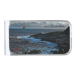 Wick Bay Viking Longship Silver Finish Money Clip