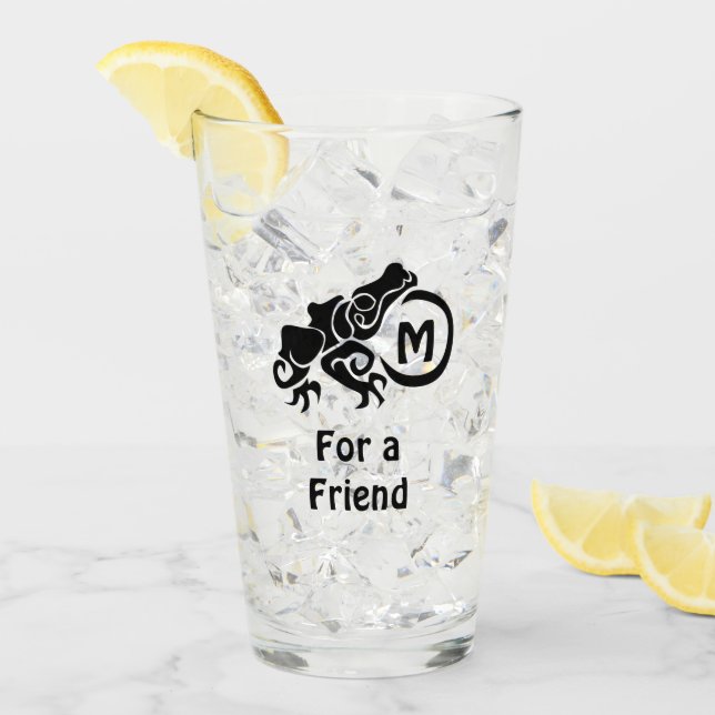 Wick Tribal Frog Monogram Glass (Front Ice)