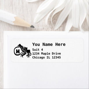 Wick Tribal Frog Monogram Label