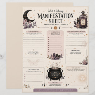 Wick & Whimsy Manifestation Sheet