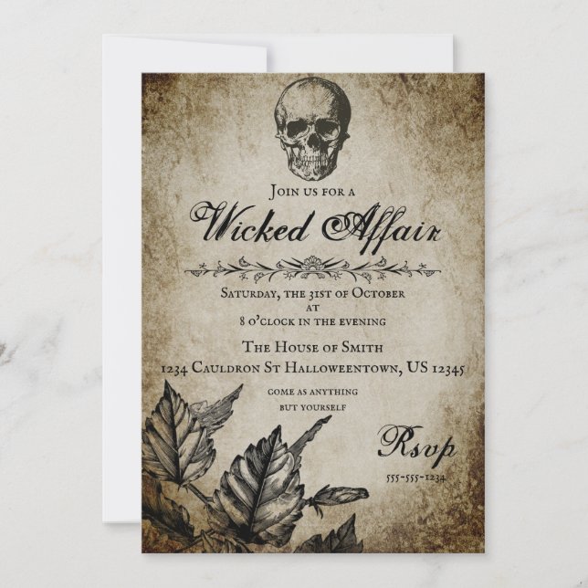 Wicked Affair Halloween Party Invitation (Front)
