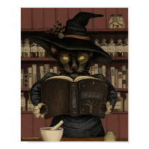 Wicked Apothecary Halloween Cat Poster