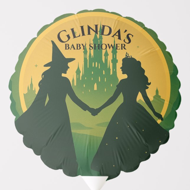 Wicked Baby Shower Balloon - Elphaba & Glinda (Front)