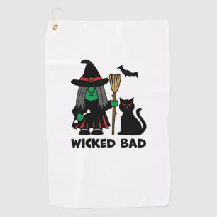 Wicked Bad Gnome Witch Golf Towel