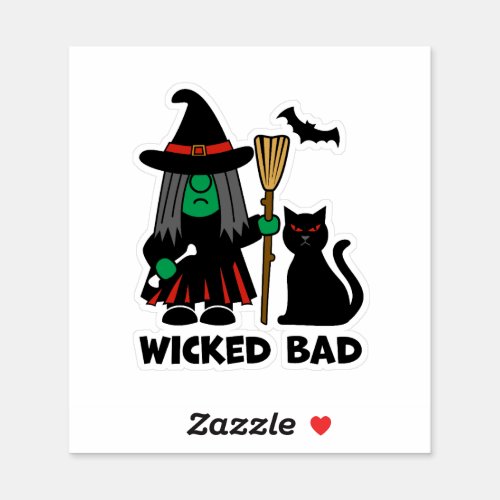 Wicked Bad Gnome Witch Sticker