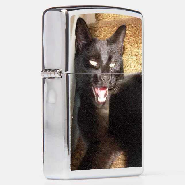 WICKED BLACK CAT  ZIPPO LIGHTER (Right)