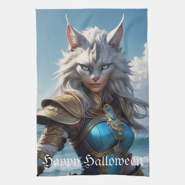 Wicked Blue Eyed Cat  Kitchen Towel (Vertical)