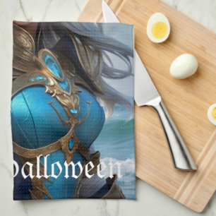 Wicked Blue Eyed Cat  Kitchen Towel