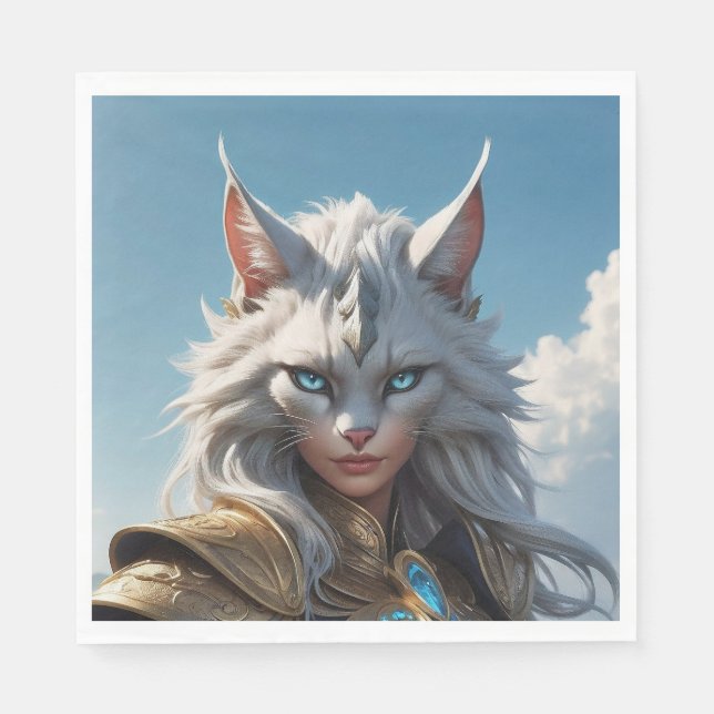 Wicked Blue Eyed Cat  Napkins (Front)