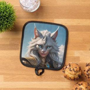 Wicked Blue Eyed Cat Pot Holder