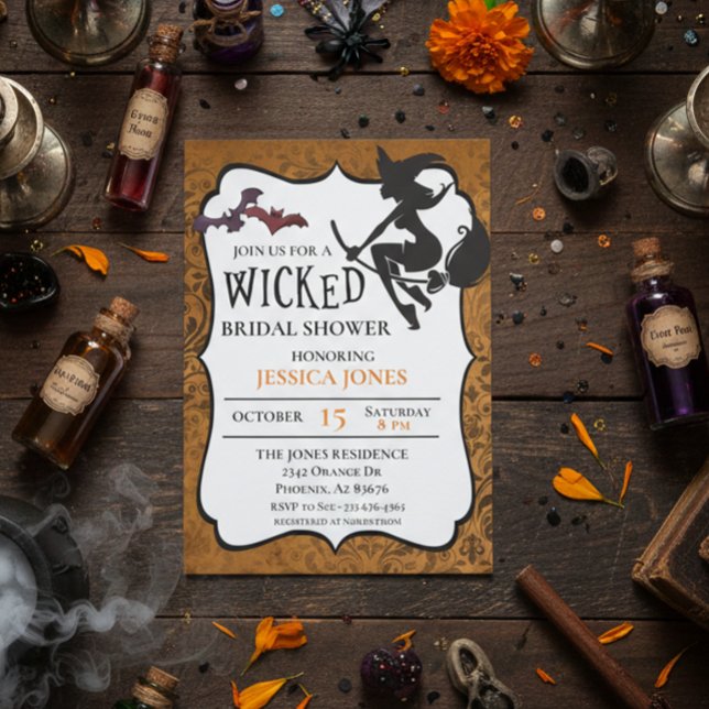 Wicked Bridal Shower Witch Halloween October Invitation (Creator Uploaded)