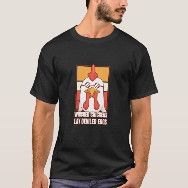 Wicked Chickens Lay Deviled Eggs Costume Halloween T-Shirt (Front)