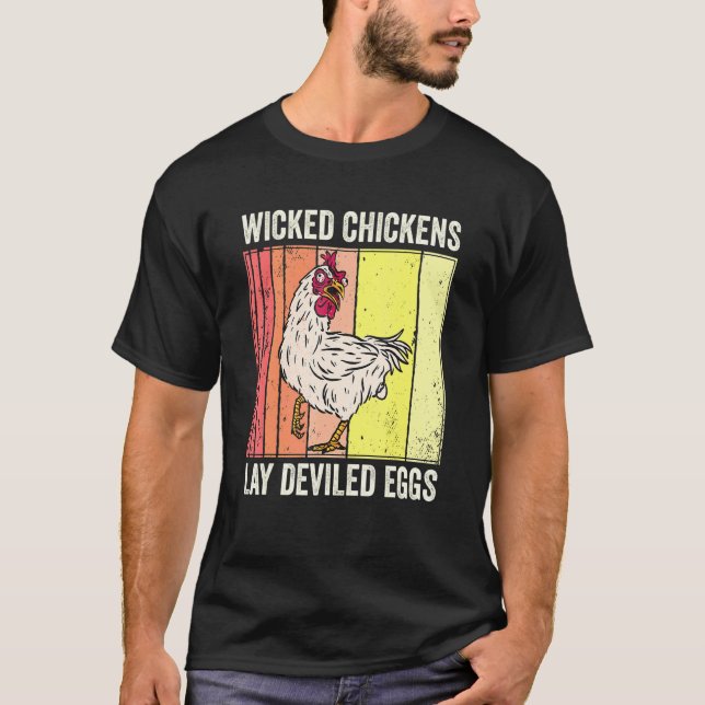 Wicked Chickens Lay Deviled Eggs Costume Halloween T-Shirt (Front)