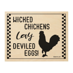 WICKED CHICKENS... WOOD WALL ART