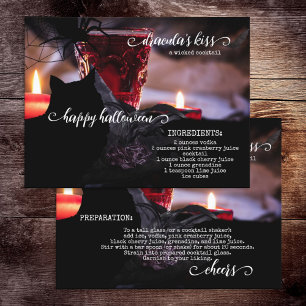 Wicked Cocktail Recipe Halloween Postcard