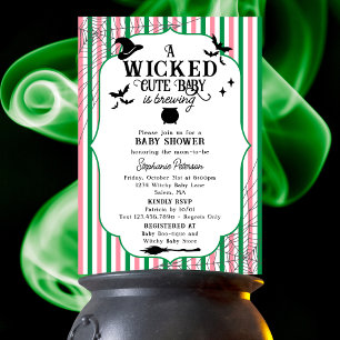 Wicked Cute Baby is Brewing Halloween Baby Shower Invitation
