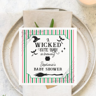 Wicked Cute Baby is Brewing Halloween Baby Shower Napkins