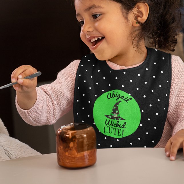 Wicked Cute Green Witch Hat Baby Bib (Creator Uploaded)