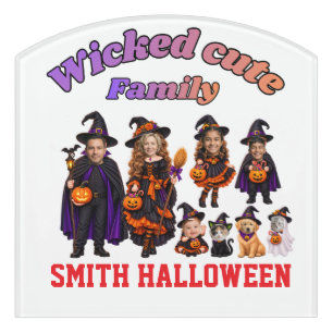 Wicked Cute Halloween Family Smith – Personalized Door Sign